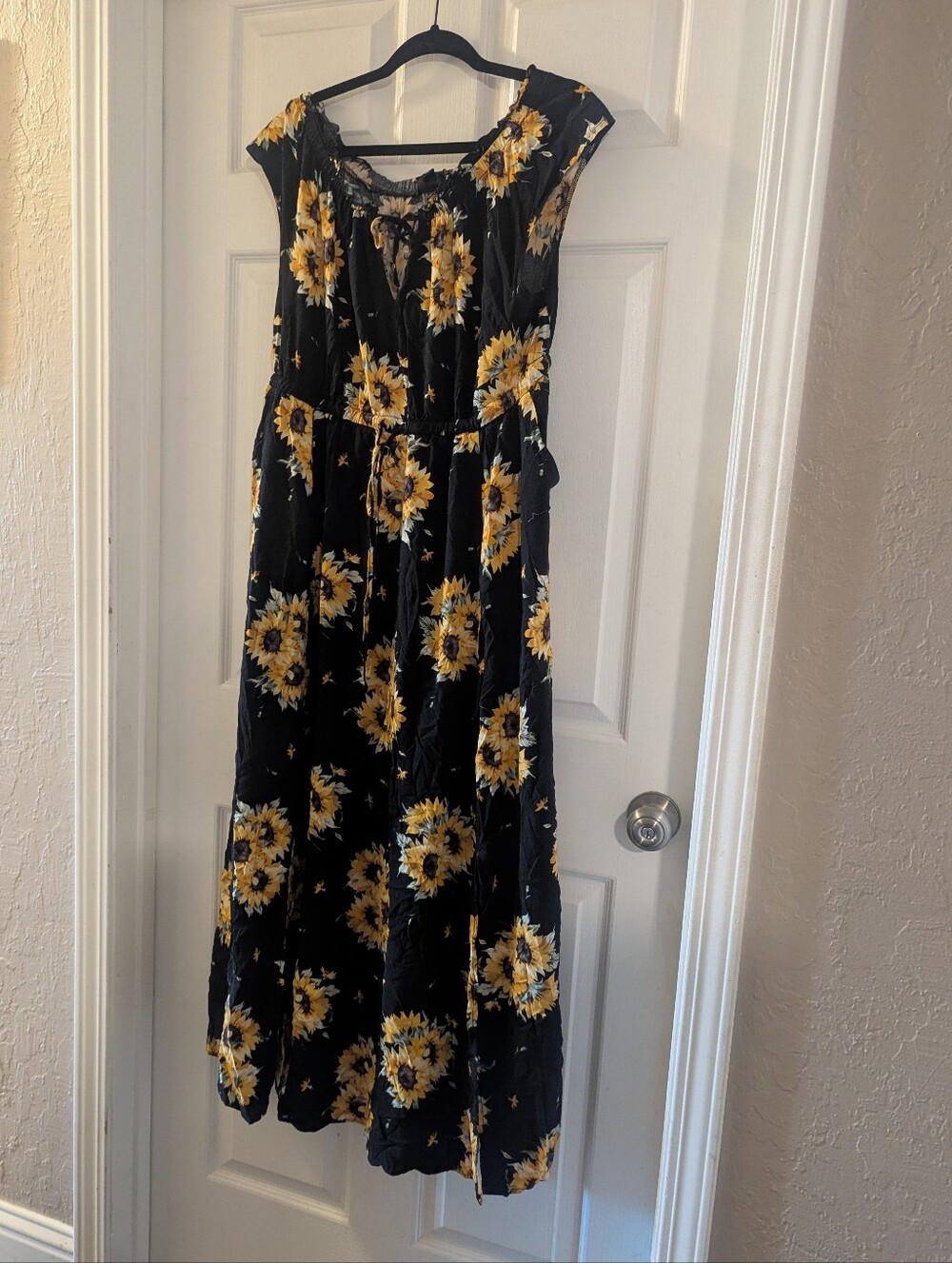 torrid Black Maxi Dress with Yellow Sunflower Print